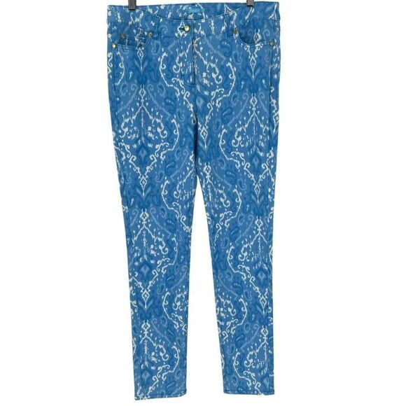 J. McLaughlin Denim - J. McLaughlin Lexi Jeans Slim Straight Leg Stretch Women 10 Blue White‎